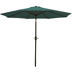 Sunnydaze 9 Foot Outdoor Patio Umbrella with Tilt & Crank, Aluminum, Green