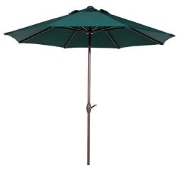 Abba Patio Market Outdoor Table Umbrella with Auto Tilt and Crank, 9 Feet, Dark Green