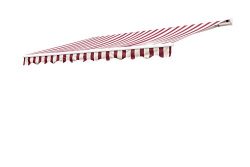 Sunjoy 14′ x 10′ Marquise Half-Cassette Motorized Retractable Awning – Red, Red Stripe