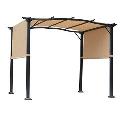 Outsunny 16.5′ Steel Frame Polyester Fabric Gazebo with Retractable Canopy Shade Awning