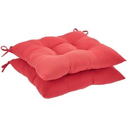AmazonBasics Square Seat Patio Cushion, Set of 2- Red