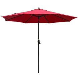 Sundale Outdoor 10FT Market Umbrella Table Umbrella with Crank and Auto Tilt, Aluminum Ribs, Pol ...