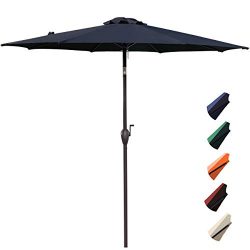 RUBEDER 9′ Patio Umbrella Outdoor Market Table Umbrella with 8 Sturdy Ribs,Wing Vent,Push  ...