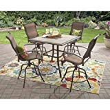 Mainstays Wesley Creek 5-Piece Counter Heights Dining Set, Brown