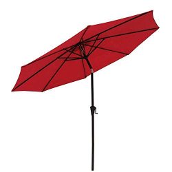 COBANA 9 Ft Aluminum Patio Market Umbrella 8 Aluminum Ribs with Push Button Tilt, 250g/sqm Polye ...