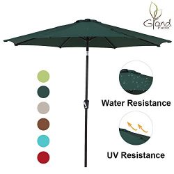 Grand Patio 9 FT Enhanced Aluminum Patio Umbrella, UV Protected Outdoor Umbrella with Auto Crank ...