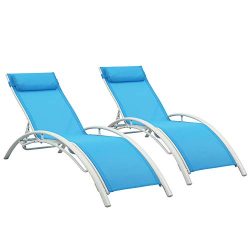 Ainfox Adjustable Chaise Lounge, Patio Reclining Elegant Lounge Chair Recliners Aluminum Sunbath ...