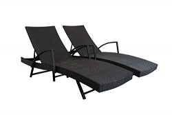 Outdoor Patio Synthetic Backyard Poolside Garden Rattan Wicker Chaise Lounge Chair Set Adjustabl ...