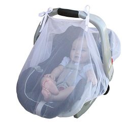 Simayixx Baby Crib Seat Mosquito Net Newborn Curtain Car Seat Insect Netting Canopy Cover (One S ...