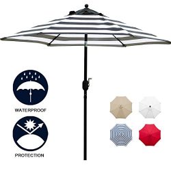 Sunnyglade 7.5′ Patio Umbrella Outdoor Table Market Umbrella with Push Button Tilt/Crank,  ...