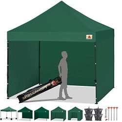 ABCCANOPY 8’x 8′ Ez Pop-up Canopy Tent Commercial Instant Tent with 4 Removable Side ...