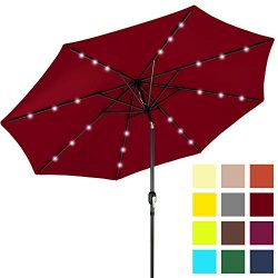 Best Choice Products 10ft Solar Powered LED Lighted Patio Umbrella w/Tilt Adjustment, Fade-Resis ...