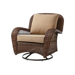 Hampton Bay Beacon Park Wicker Outdoor Swivel Lounge Chair (1, Brown)