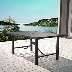 Cosco Outdoor Living 88682NBCE Cosco Outdoor Furniture Dining Table, Charcoal