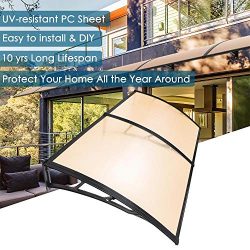 Yescom 79×40″ Door Window Outdoor Awning 2 Whole Hollow Polycarbonate Sheets Cover UV ...