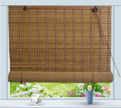 Bamboo Roll Up Window Blind Sun Shade W60″ x H72″