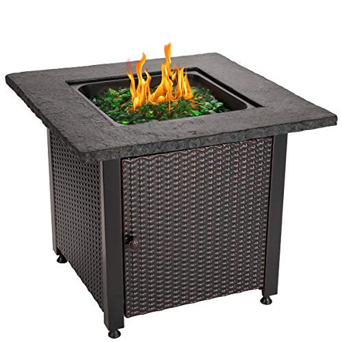 Blue Rhino Outdoor Propane Gas Fire Pit with Rock Top and ...