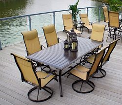 Pebble Lane Living All Weather Rust Proof Indoor/Outdoor 7 Piece Cast Aluminum Patio Dining Set, ...