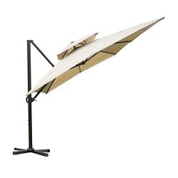 Abba Patio 9 by 12-Feet Rectangular Offset Cantilever Dual Wind Vent Patio Hanging Umbrella with ...