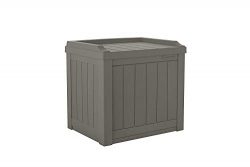 Suncast 22-Gallon Small Deck Box – Lightweight Resin Outdoor Storage Deck Box and Seat for ...