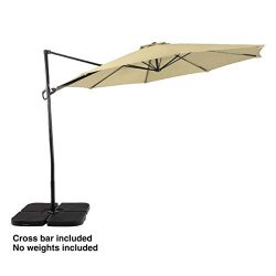 PHI VILLA 11ft Cantilever Patio Umbrella Offset Market Umbrella – 8 Positions – Cros ...