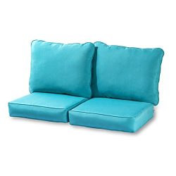 Greendale Home Fashions Deep Seat Loveseat Cushion Set, Teal