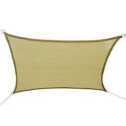 Outsunny  Tan Square Outdoor Patio Sun Shade Sail Pool Fabric Top Cover Canopy,  20 x 16-Feet