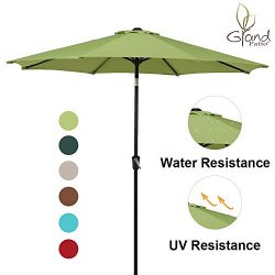 Grand Patio 9 FT Enhanced Aluminum Patio Umbrella, UV Protected Outdoor Umbrella with Auto Crank ...