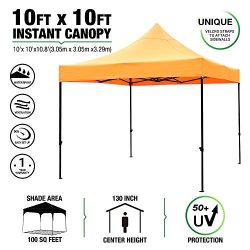 kdgarden 10’x10′ Outdoor Easy Pop Up Canopy with 420D Waterproof and UV-Treated Top, ...