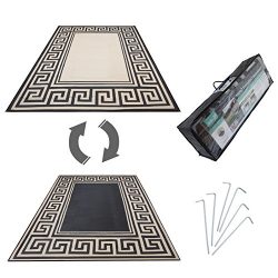 R.v. Patio Mat Awning Mat Outdoor Leisure Mat New Grecian Complete Kit (Khaki,9×12)