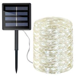 Moreplus 72ft Solar Powered String Lights 8 Modes Copper Wire Lights Indoor/Outdoor Waterproof D ...