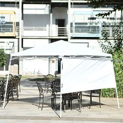 Gharpbik 10X10ft Slant Pop-Up Folding Canopy with Roller Bag Waterproof UV-Proof Tent Beige