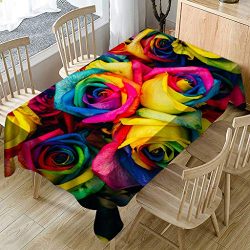 Beyonds Rectangle Tablecloth, Polyester Fiber Dustproof Fade/Wrinkle-Resistant Table Cloth, for  ...