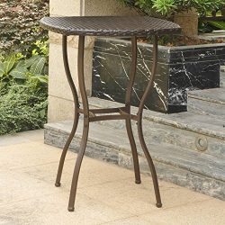 International Caravan Valencia Resin Wicker Bar-Height Patio Bistro Table Chocolate