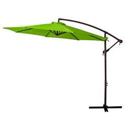 FLAME&SHADE 10′ Offset Hanging Cantilever Umbrella Market Style for Large Outdoor Pati ...