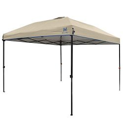 MOLA NOA 10ft x 10ft Instant Set Up Canopy with Wheeled Carry Bag,Straight Wall Gazebo (Tan)