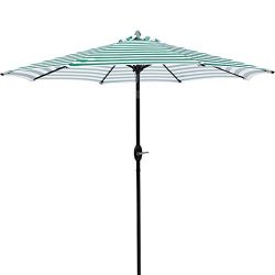 MASVIS Patio Umbrella 9’Market Outdoor Umbrella with Push Button Tilt and Crank (9FT, Gree ...