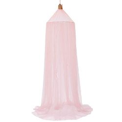 Princess Crown Bed Canopy Kids Childrens Girls Insect Mosquito Net Round Lace Pink