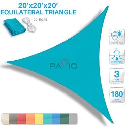 Patio Paradise 20′ x 20′ x 20′ Turquoise Green Sun Shade Sail Equilateral Tria ...