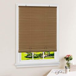 Achim Home Furnishings Cordless Solstice Vinyl Roll-Up Blind, 72″ x72, Woodtone, 72″ ...