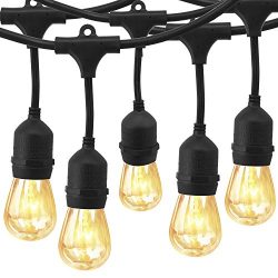 48 Ft Outdoor String Lights ,EAGWELL Weatherproof Commercial String Lights with S14 Incandescent ...