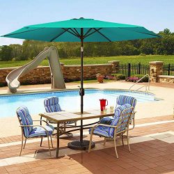 MOVTOTOP Patio Umbrella 9Ft UPF 50+ Premium Outdoor Table Umbrella, Market Umbrella with Push Bu ...