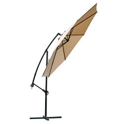 FARLAND Offset Umbrella 10 Ft Cantilever Patio Umbrella Outdoor Market Umbrellas with Cross Base ...