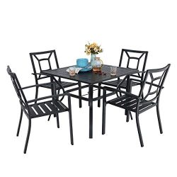 PHI VILLA Patio Dining Table and Chairs Set of 5