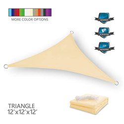 Tuosite Terylene Waterproof Sun Shade Sail UV Blocker Sunshade Patio Equilateral Triangle Knitte ...