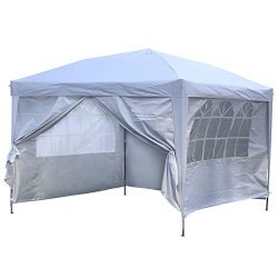 Outdoor Basic 10×10 Pop up Canopy Party Tent Instant Gazebos with 4 Removable Sidewalls White