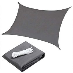 OYE HOYE 7X13” Sun Shade Sail Grey Rectangle Waterproof Polyester Canopy Sail Shade UV Blo ...