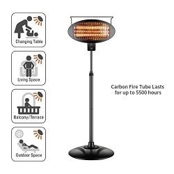 sundate Electric Outdoor Heater, Halogen Patio Heater, Electric Waterproof Space Radiant Heater  ...