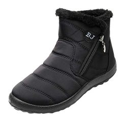 Kiminana Women’s Winter Slip On Booties Outdoor Shoes Plus Velvet Waterproof Snow Boots Co ...