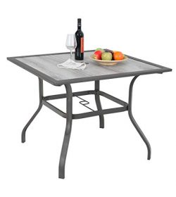 MF Garden Dining Table Umbrella Table Outdoor Coffee Bistro with Hole for Lawn Patio Pool Sturdy ...